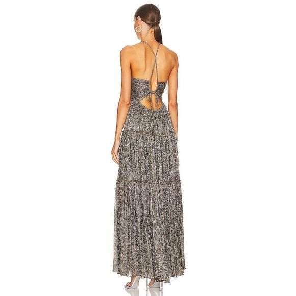 A.L.C. Kai Metallic Halter Maxi Dress - Picture 2 of 9